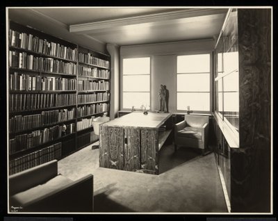 The Library in the Home of Mr. John A. Dunbar, 50 East 77th Street, New York by Byron Company